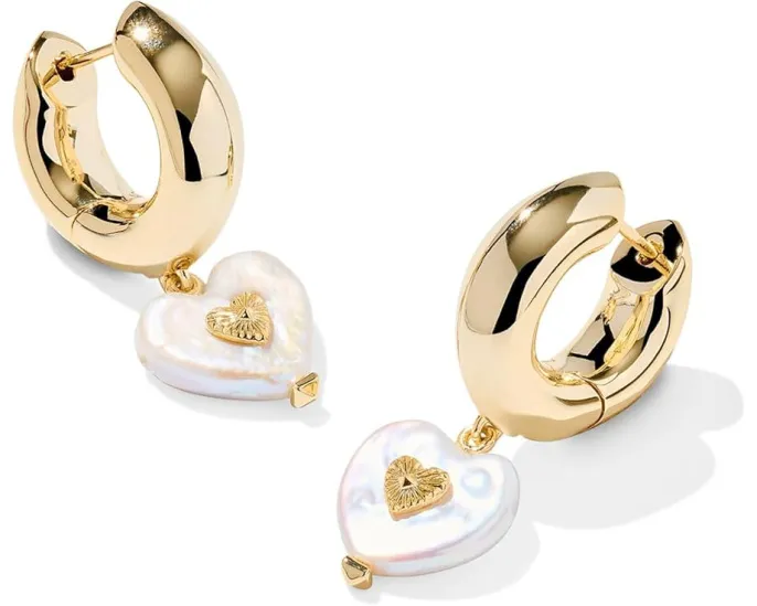 Серьги Kendra Scott Sasha в виде жемчужных сердечек на гвоздиках