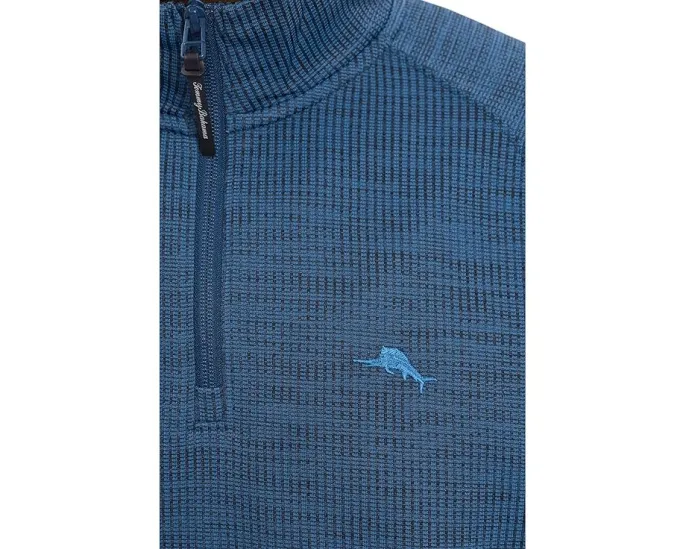 Толстовка Tommy Bahama Palm Pro Half Zip с вафельной тканью и защитой от ультрафиолета