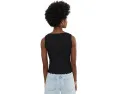 Madewell топ с круглым вырезом и сборкой