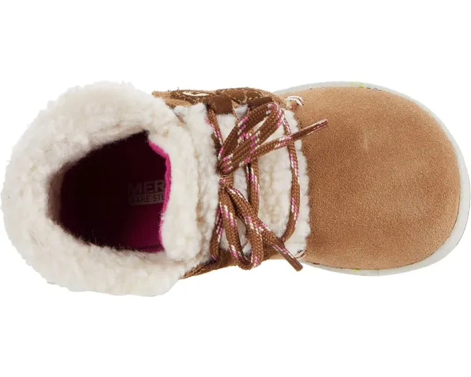 Merrell Kids Bare Steps Cocoa детские зимние ботинки с широким носком и мемори пеной