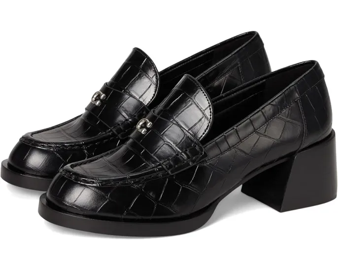 Лоферы COACH Natalie из тисненой кожи крокодила, черные