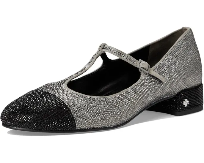 Балетки Cap-Toe T-Strap с каблуком 25 мм и стразами Tory Burch