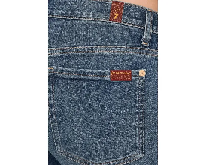 Джинсы 7 For All Mankind Cropped Dojo с широкими укороченными штанинами