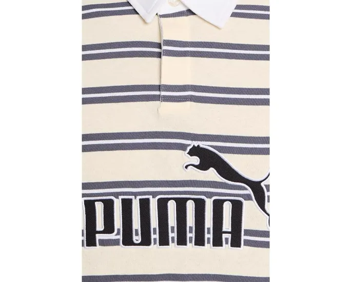 Поло Puma Essentials Elevated No.1 Relaxed Striped Rugby Polo с расслабленным кроем и полосатым принтом