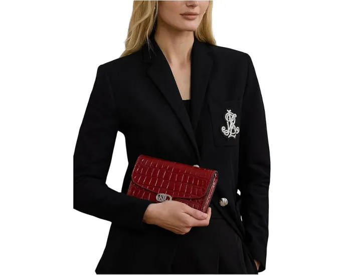 Сумка-кроссбоди Lauren Ralph Lauren Medium Adair с тиснением под крокодила и цепным ремнем