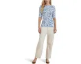 Paisley Stretch Cotton Boatneck Tee