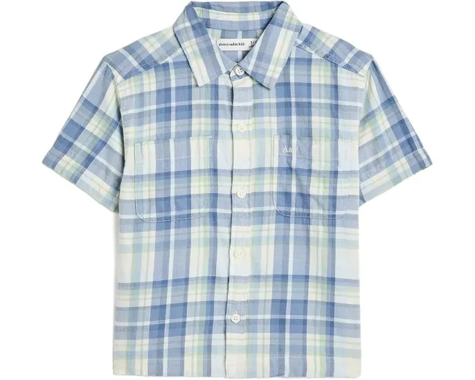Повседневная клетчатая рубашка Boxy Woven abercrombie kids для детей