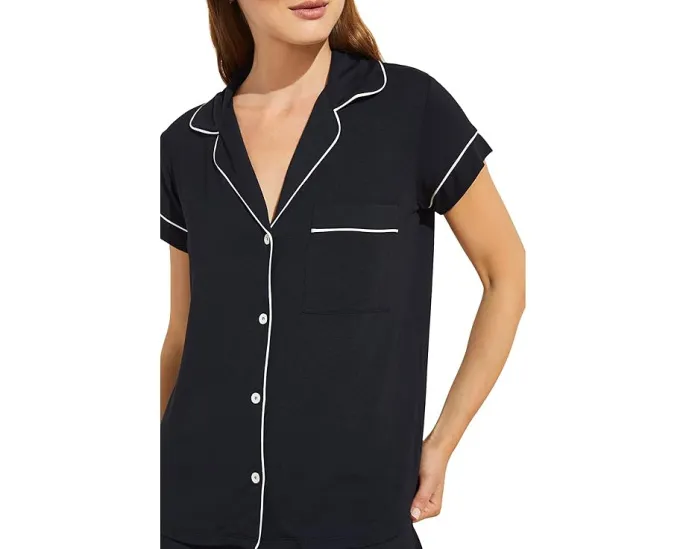 Пижамный комплект Eberjey Gisele укороченный с контрастной окантовкой