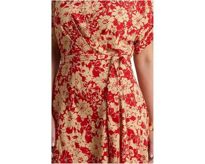 Платье Lauren Ralph Lauren с цветочным принтом на креповой ткани и поясом