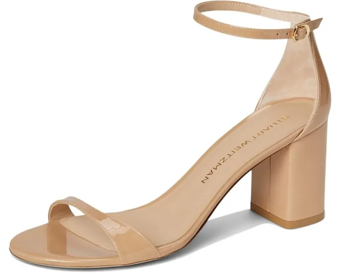 Босоножки Nudist Block 75 на шпильке с ремешком от Stuart Weitzman