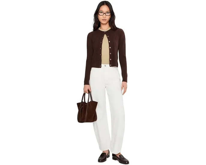 Футболка Lacoste Slim Fit из хлопка с ребристой фактурой и вышитым крокодилом