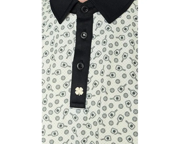 Поло Lucky Smash Polo с геометрическим принтом и влагоотводящими свойствами Black Clover