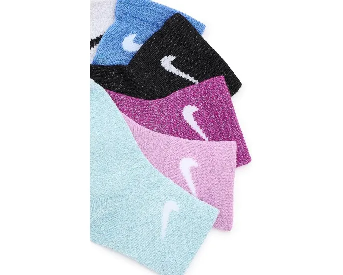 Детские носки Nike 6 pack Lurex Quarter Sock с блеском