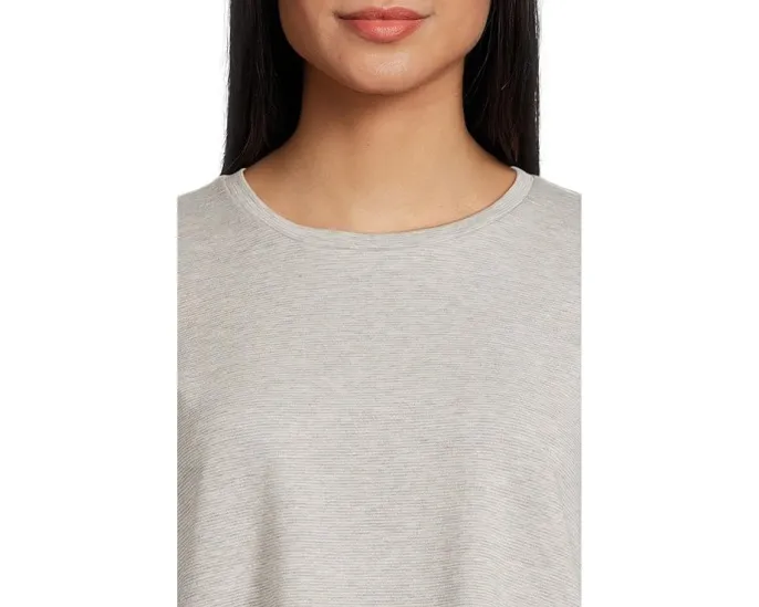 Топ Eileen Fisher из мягкой махры в полоску с круглым вырезом