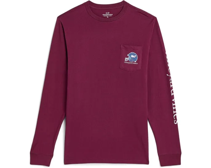 Детская футболка Vineyard Vines Sticker Football Helmet с длинным рукавом