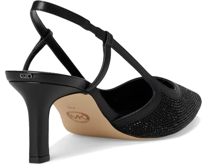 Туфли MICHAEL Michael Kors Alora Mid Sling с узором из зебрового страз и ремешком на щиколотке