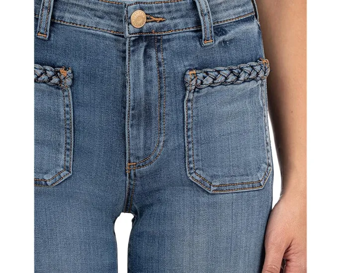 Джинсы KUT from the Kloth Meg с высокой посадкой и широкими штанинами на завязках