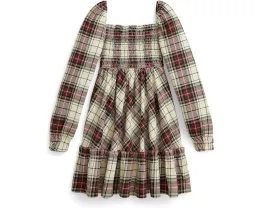 Платье для девочки Polo Ralph Lauren Kids из хлопкового джерси в клетку с рюшами