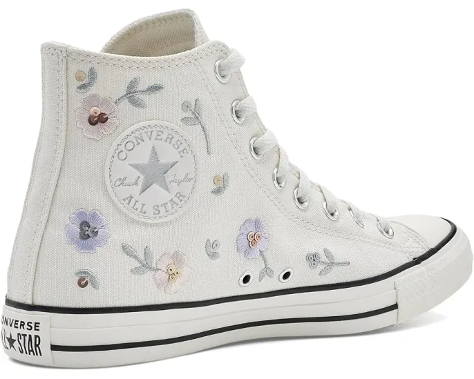 Кеды Converse Chuck Taylor All Star Sequin Flowers высокие с пайетками