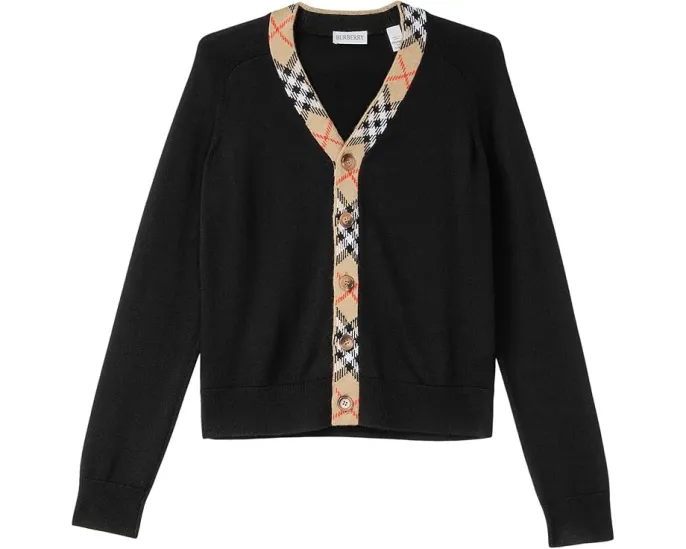 Детский шерстяной свитер Lavenham от Burberry Kids с V-образным вырезом
