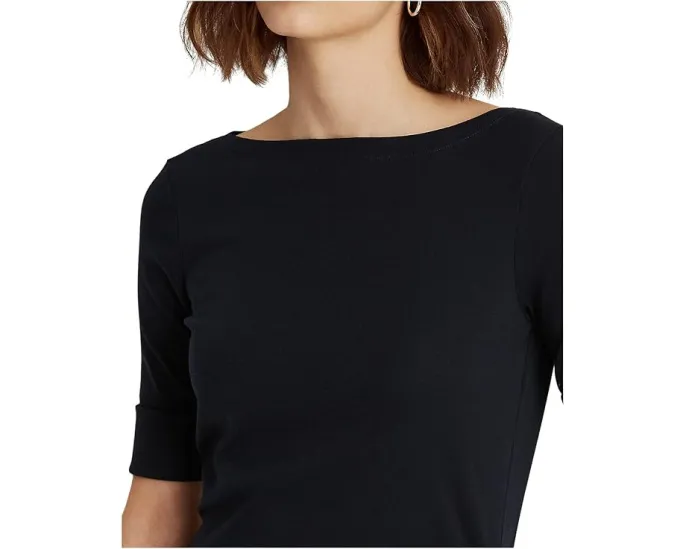 Топ с лодочкой из стрейч-хлопка Lauren Ralph Lauren