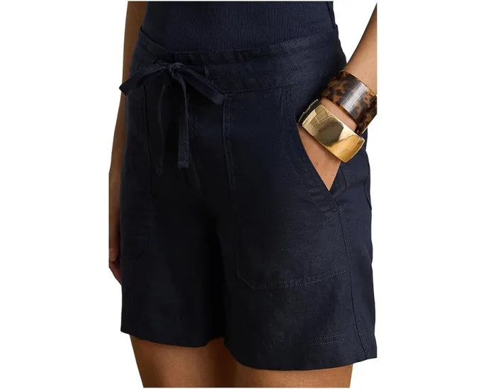 Шорты Linen Wide-Leg Drawcord из льна с кулиской Lauren Ralph Lauren