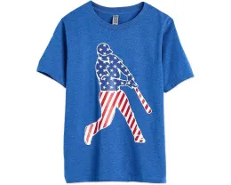 Футболка ChalkTalk SPORTS Kids с коротким рукавом для бейсбола с принтом Baseball Stars and Stripes Player