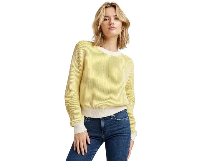 Свитер Splendid ASHLYN из мягкого хлопка с воротником и манжетами