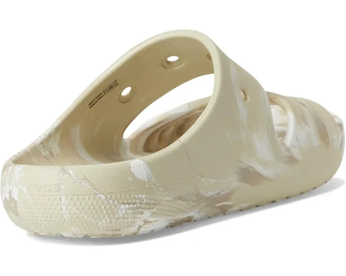 Классические сланцы Crocs с мраморным рисунком и двойными ремешками