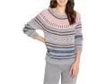 Свитер NIC+ZOE Cozy Fairisle с узором и мерцающей нитью