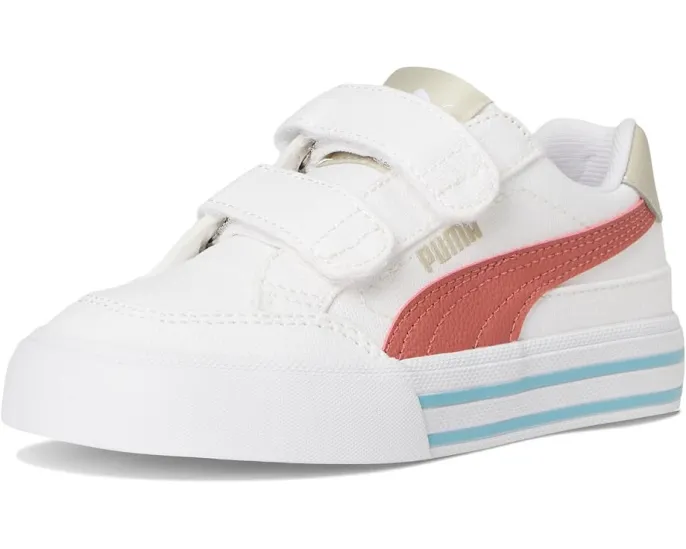 Кроссовки PUMA Kids Court Classic Vulc на липучках с подошвой из каучука