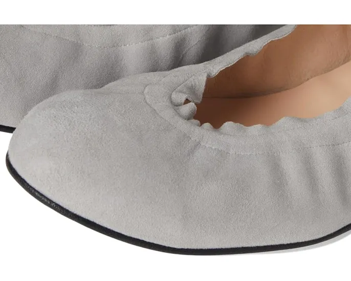 Балетки French Sole Cuff Flat из мягкой замши с резиновой подошвой