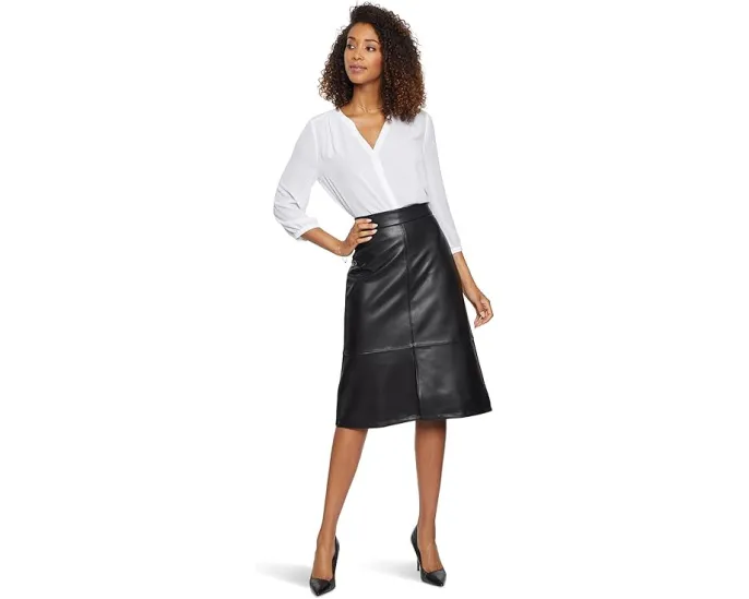 Юбка NYDJ A-Line Skirt с разрезом спереди и длиной до колена
