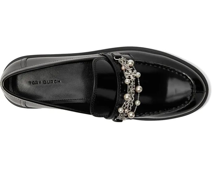Лоферы Tory Burch Classic Embellished Lug с декором из жемчуга и металла