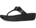 Сандалии FitFlop Lulu Glitz-bow с кожаным верхом и стразовым бантом