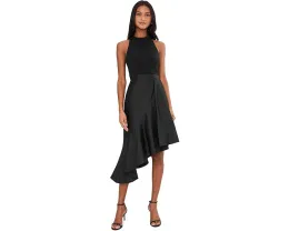 Платье миди Crepe Combo Taffeta с асимметричным подолом от Adrianna Papell