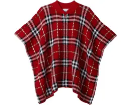 Плащ Burberry Kids Grela Check из шерсти с клетчатым принтом и застежкой-молнией