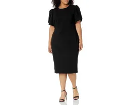 Платье Calvin Klein Plus Size Tulip Sleeved Seamed Sheath с застежкой-молнией