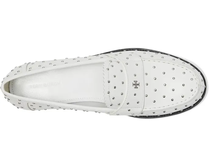 Лоферы Tory Burch Classic Stud с металлическими шипами облачно серебристые