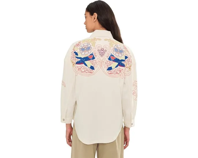 Free People рубашка We The Free Take Flight с вышивкой и оверсайз крой