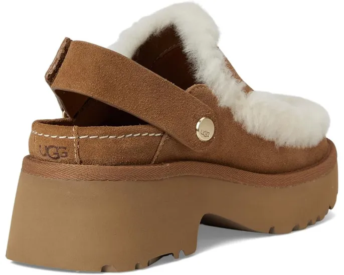 UGG Esmee Clogs сабо из замши с регулируемым ремешком и меховой оторочкой