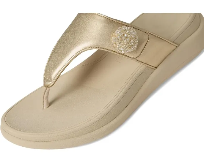 Сандалии FitFlop F-Mode Go Beadie-Button Adj. Flatform с бусинами и регулируемыми ремешками