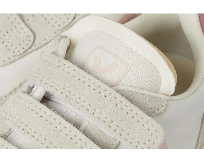 Детские кроссовки VEJA Small V-90 из кожи с застежкой на липучках