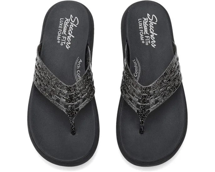 Skechers Шлепанцы Asana Luxe Shimmer Days черные