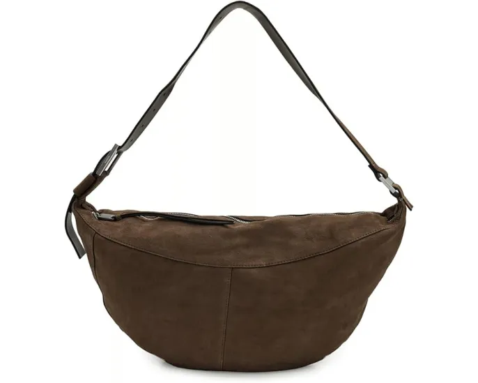Сумка через плечо AllSaints Luna из мягкой замши в форме полумесяца