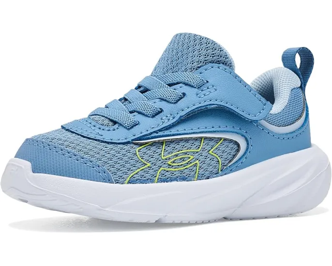 Детские кроссовки Surge 5 с альтернативной шнуровкой Under Armour сине-зеленые