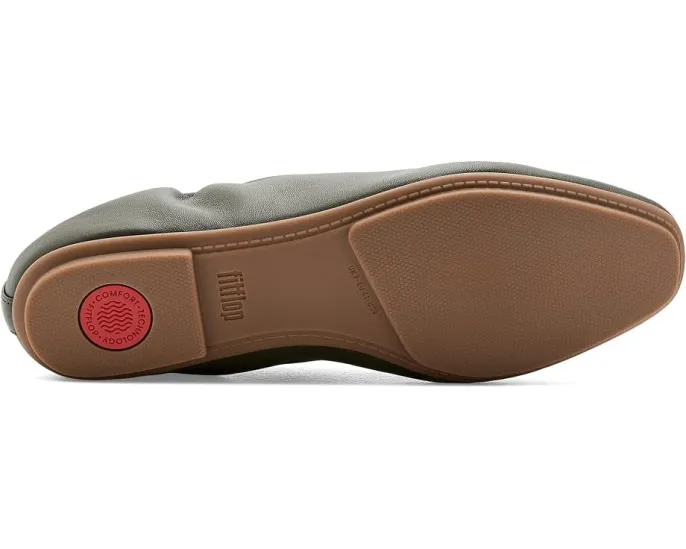 Туфли Mary Jane FitFlop Delicato Poise Leather кожаные зеленые