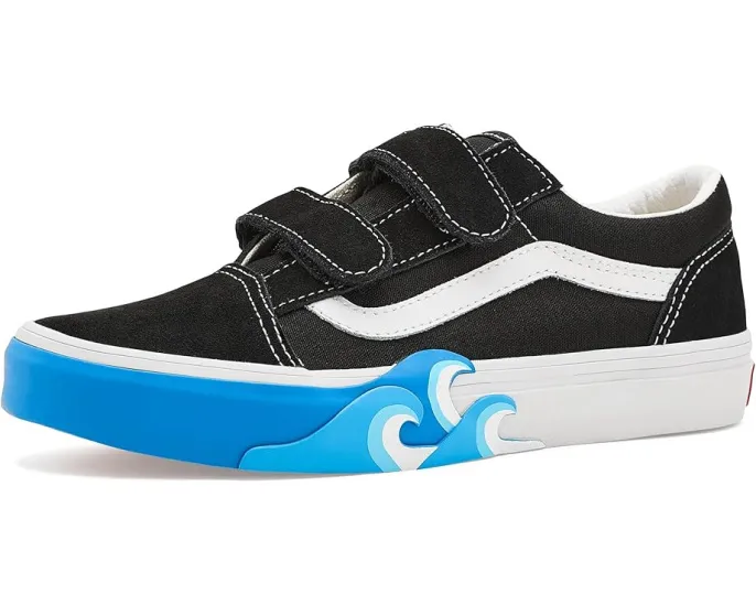 Кроссовки Vans Kids Old Skool V Wave с верхом из замши и холста на липучках