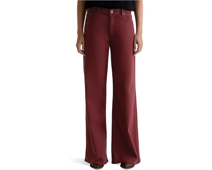 Широкие джинсы AG Saige Mid-Rise Wide Leg из смесовой ткани