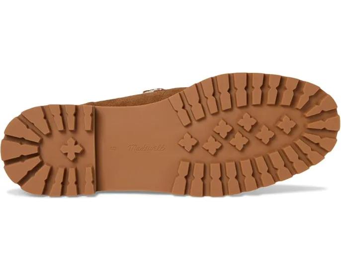 Ботинки Rory Lug Loafer Bootie из замши с овчиной и подошвой на протекторе Madewell
